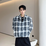 2022秋季新款小香风面料小众时尚休闲长袖衬衫上衣D792P65，男装衬衫，星座312B-1