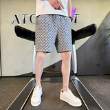 2023社会小伙轻奢高品质短裤字母提花男士休闲裤五分中裤D837P45，男装休闲裤，星座312B-1