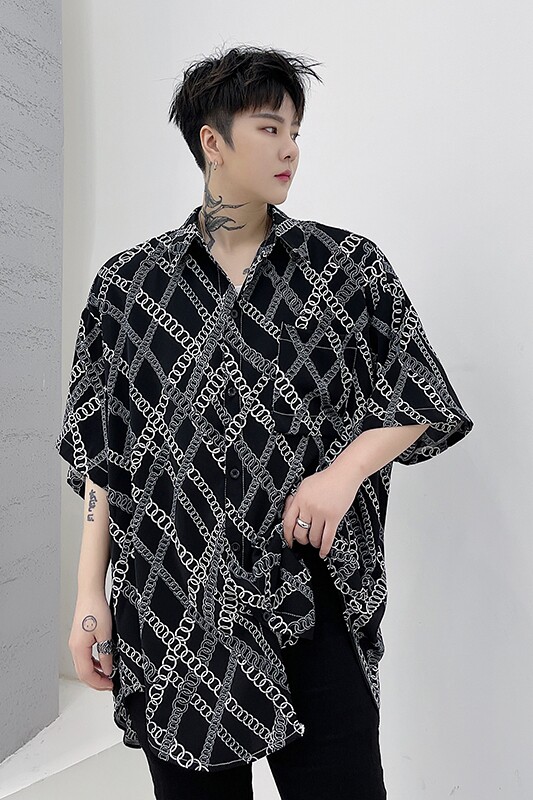高品质短袖衬衫男士夏季商务休闲衬衣个性时尚花衣服D705P55,男装衬衫,星座312B-1