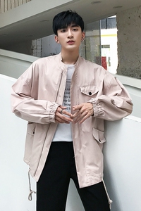2023春季潮款立领宽松夹克 简约韩风大版外套 时尚潮款单衣D87P95图片