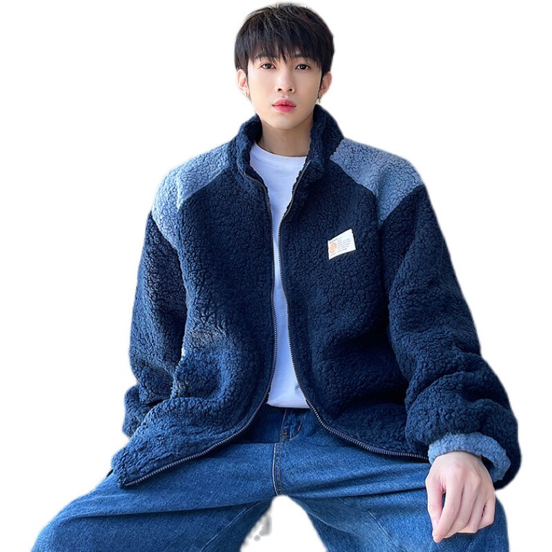 2021羊羔毛加厚立领宽松休闲冬季加棉外套D05P115,男装棉衣,星座312B-1