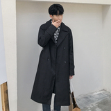 2023春季新款加长纯色百搭男风衣宽松韩版时尚风衣D39P140，男装风衣，星座312B-1