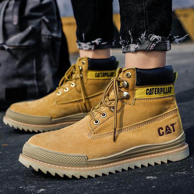 外贸原单CGAT卡特专柜捡漏百搭耐磨防滑高帮保暖男鞋休闲反绒皮