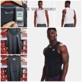 安德玛 UA男子紧身衣男无袖 运动圆领t恤坎肩背心健身速干1368352