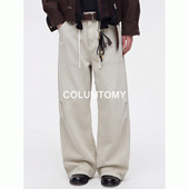 宽松休闲拖地高级长裤 美式 子潮 2026春季 新款 水洗大弯刀牛仔裤 男士