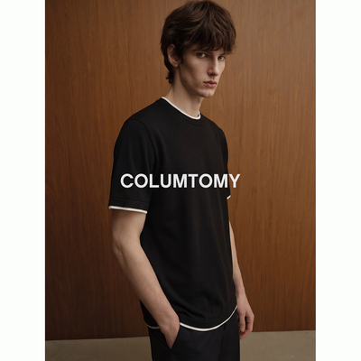 【100莱赛尔】2026新款男士Cleanfit短袖T恤老钱风天丝假两件上衣