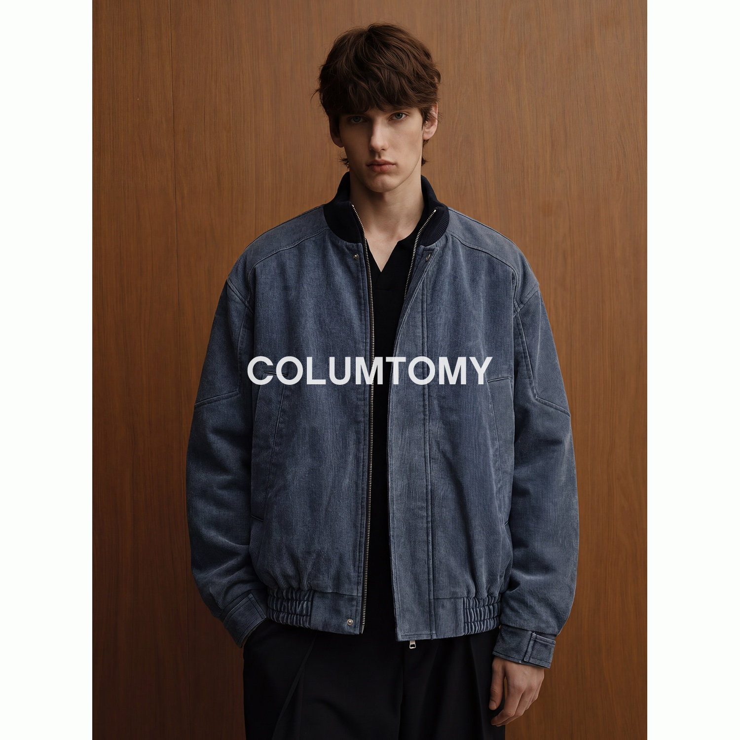 立领老钱风拼色男士休闲夹克2026年春秋新款高级感美式外套潮流