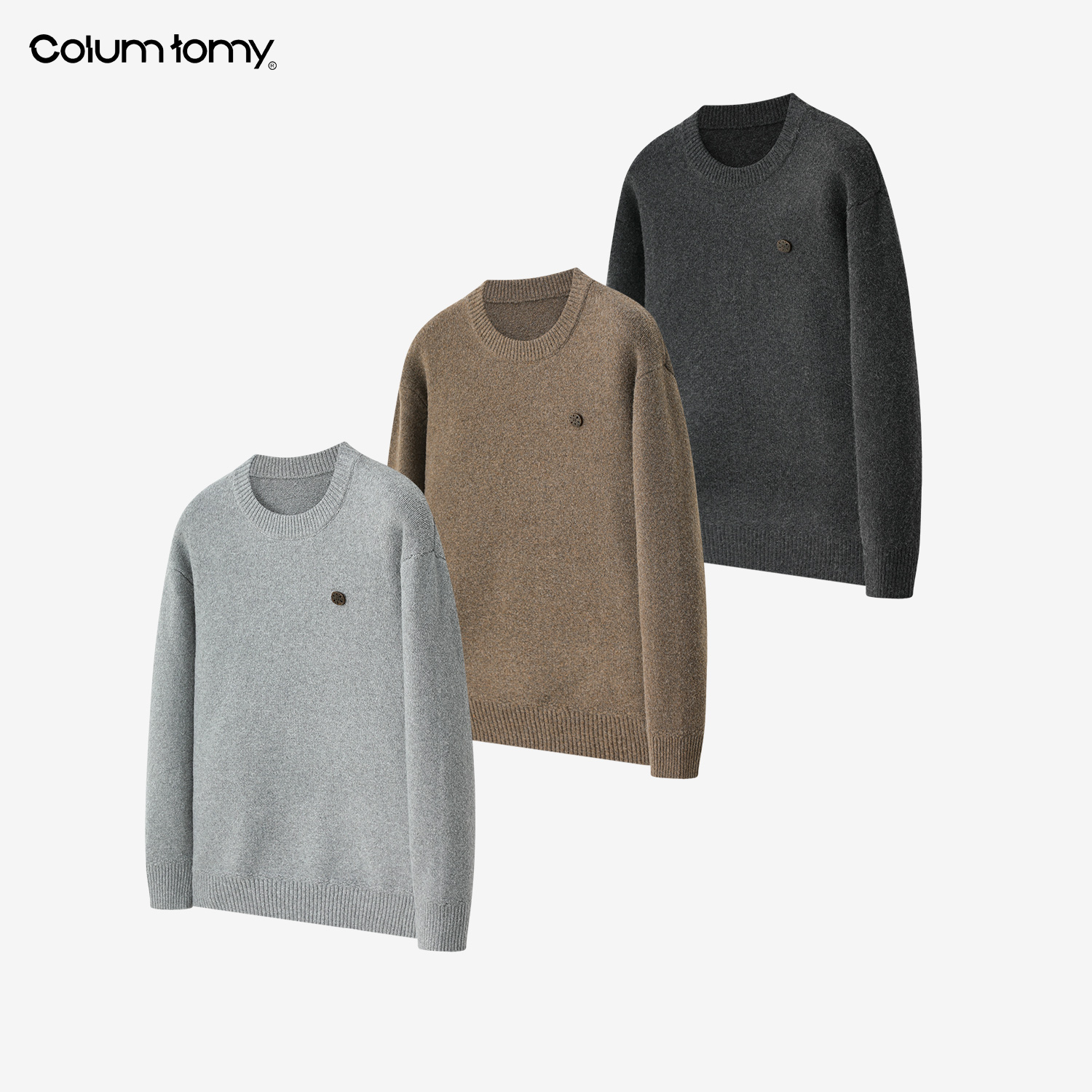 ColumTomy 2025/AW秋冬新品男圆领老钱风针织衫休闲含绵羊毛毛衣