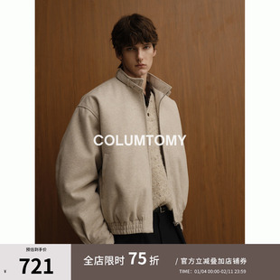 90鸭绒立领羽绒服2025冬季新款短款老钱风含羊毛男保暖高级感外套