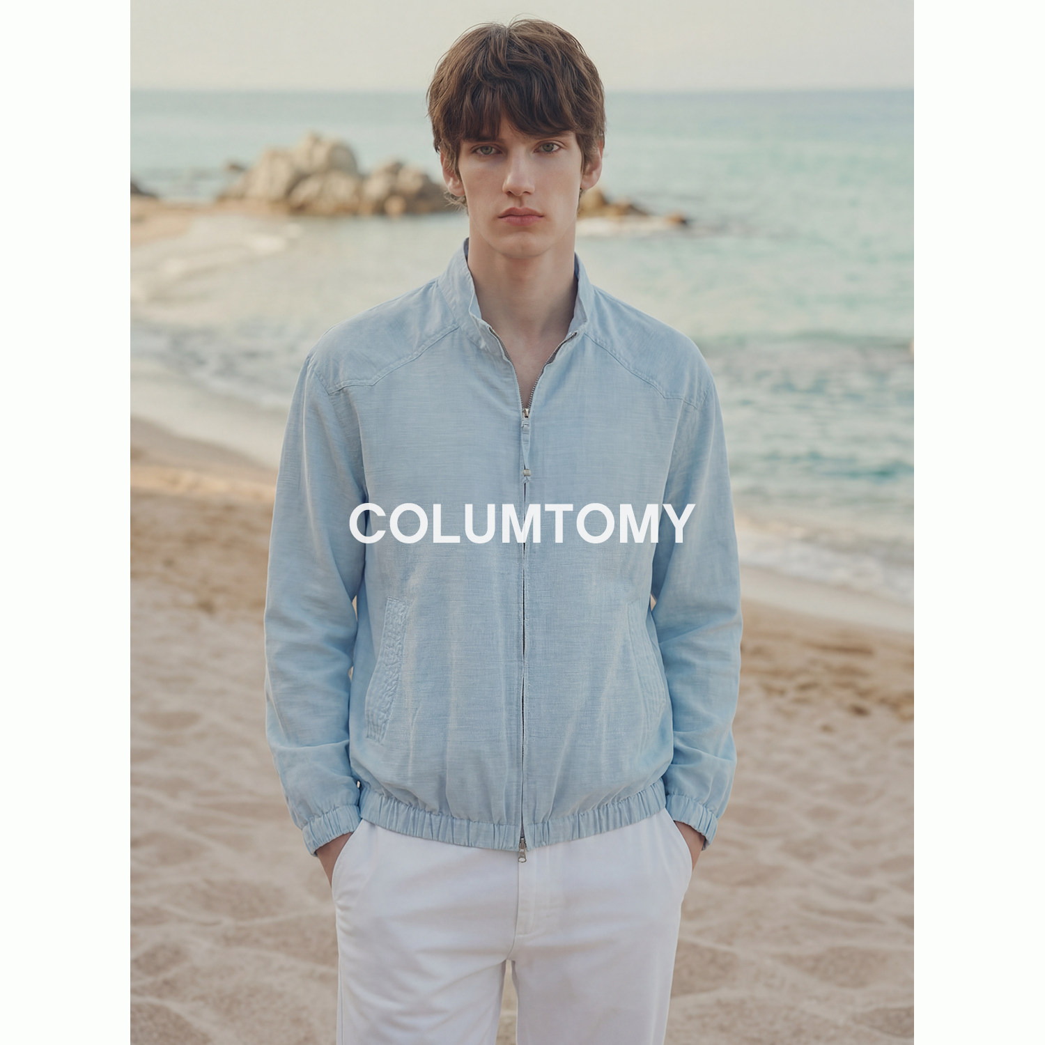 老钱风立领休闲夹克轻薄款男士2026年春夏季新款Cleanfit纯色外套