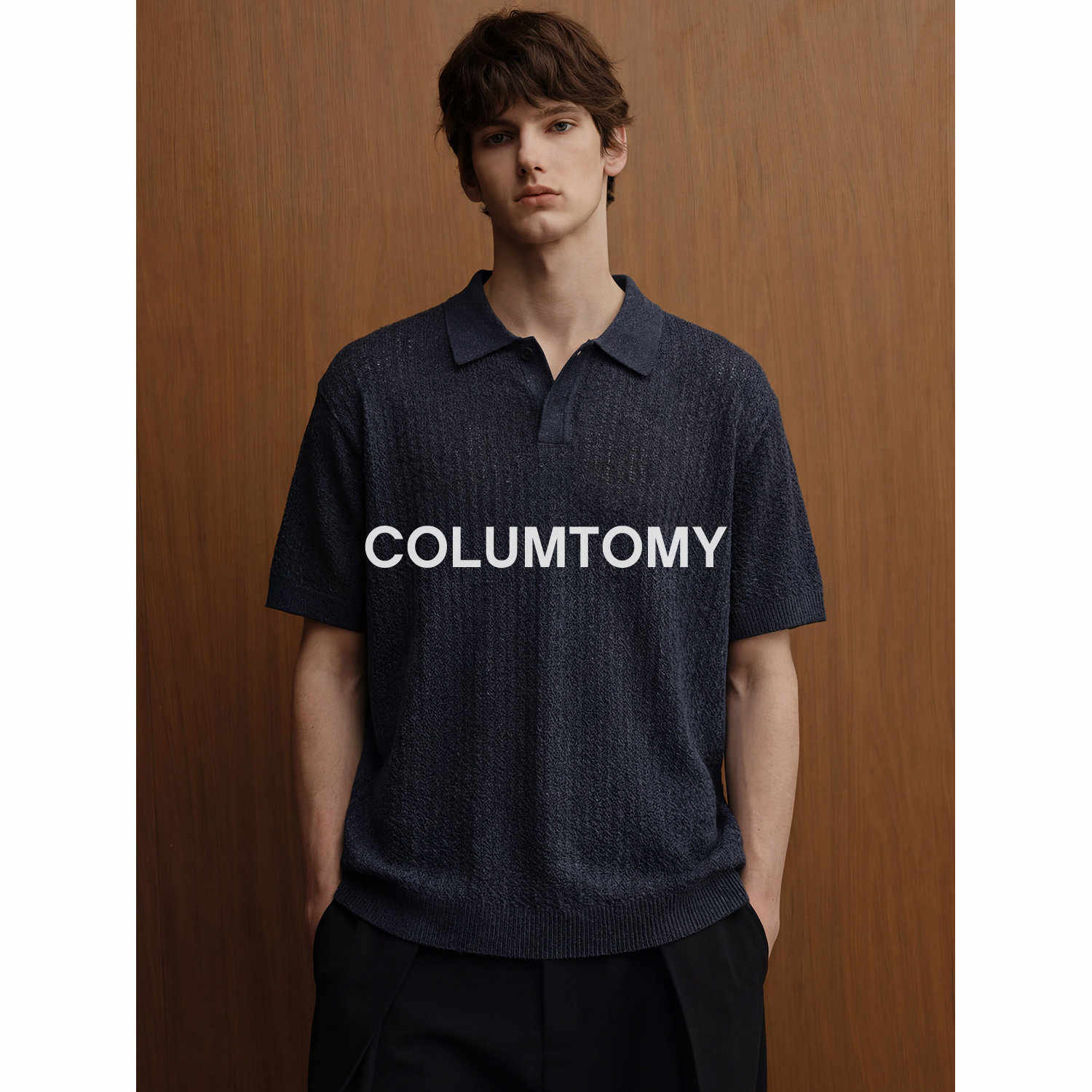 美式莱赛POLO针织衫2026夏季男士亚麻新款老钱风T恤短袖cleanfit