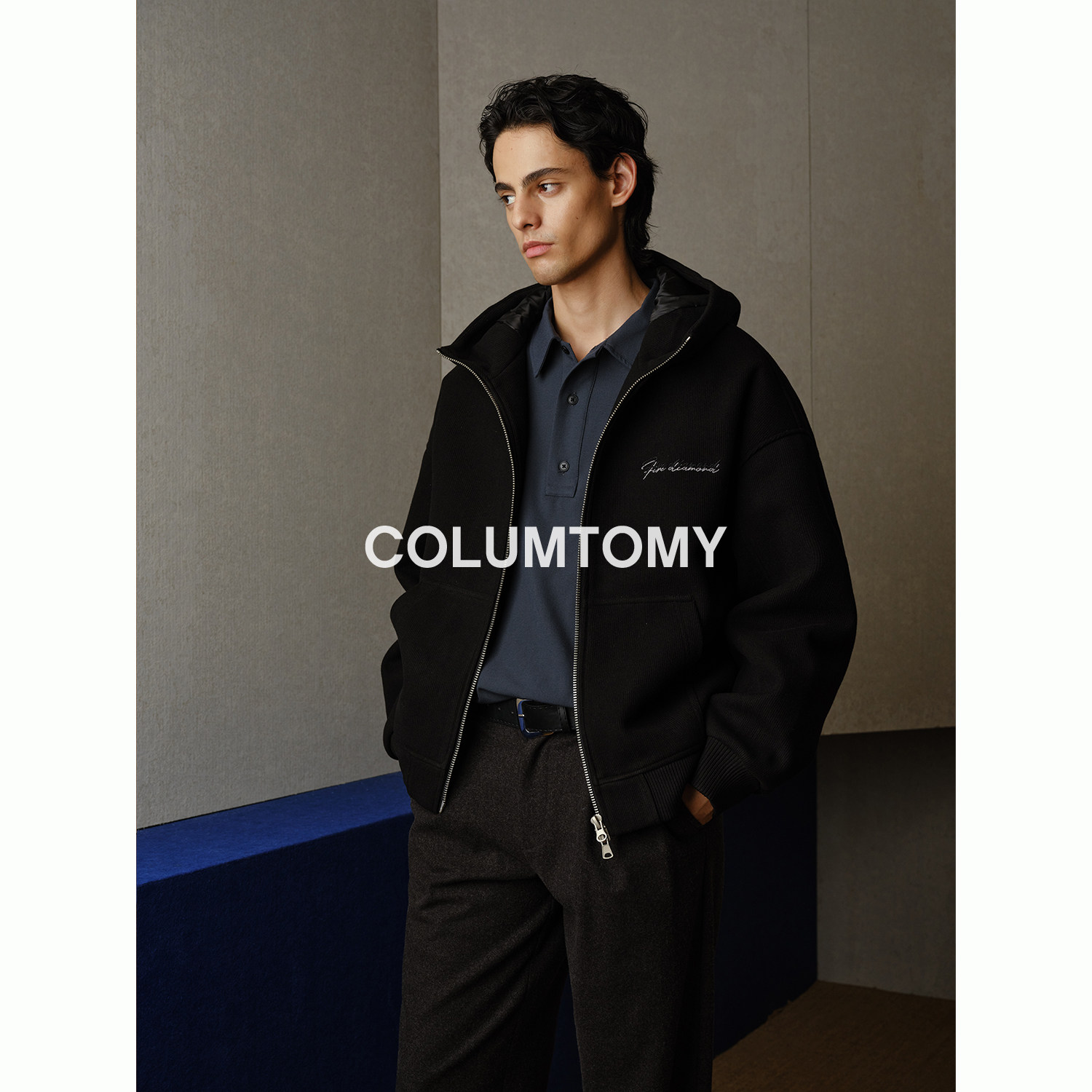 90白鹅绒连帽羽绒服2025冬季新款短款含绵羊毛老钱风男外套高级感