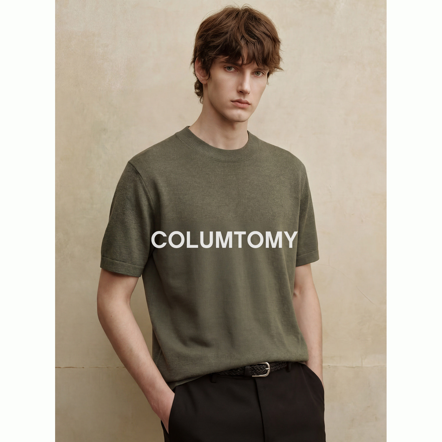 【天丝亚麻混纺】老钱风Cleanfit针织短袖T恤男士2026年夏季新款