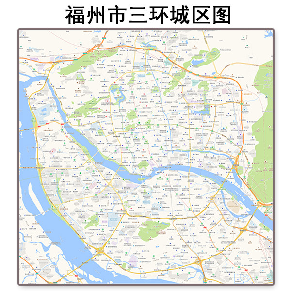 电子版 福州市 市区地图 道路交通城区小区楼盘分布街道 高清 素