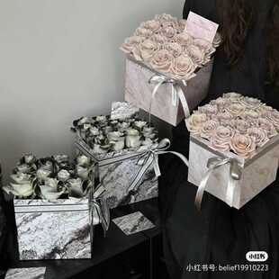 屿后 七夕原创大理石纹理系列包装纸鲜花花束包花纸花店diy资材