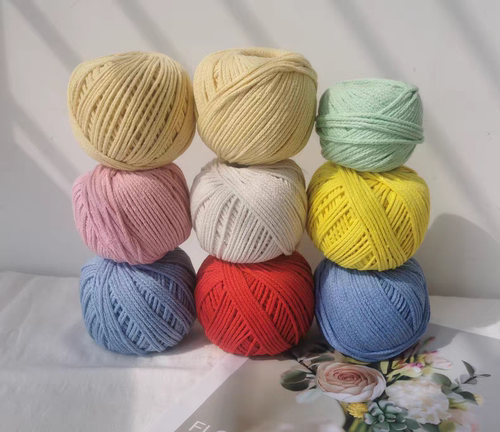 ins同款线2mm空心棉线圆股纱线钩针手工中粗毛线100克