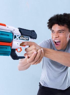 ZURU狂暴转轮发射器XSHOT男孩手动玩具软弹枪儿童生日小孩礼物套