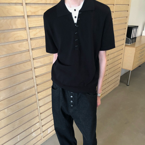 天爽亚麻混纺多扣假两件