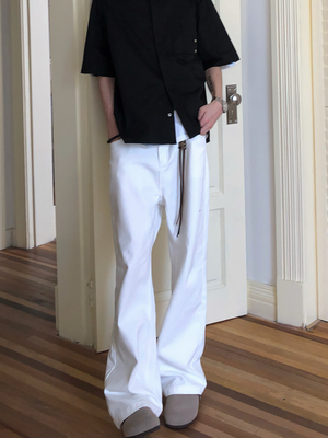 BUFANSTUDIO工装微喇牛仔裤复古