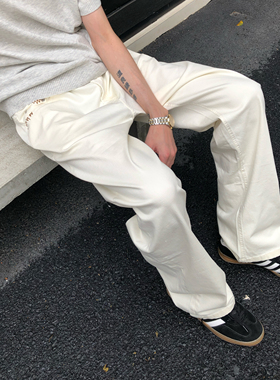 BUFANSTUDIO赛络纺手缝线美拉德直筒牛仔裤男夏季cleanfit长裤