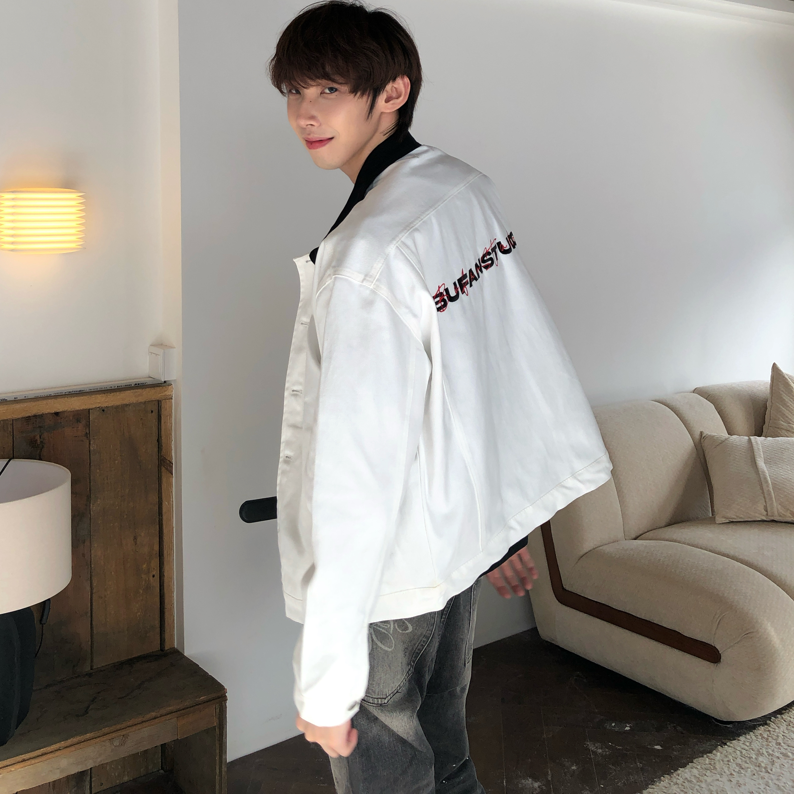 BUFANSTUDIO刺绣高级感牛仔外套