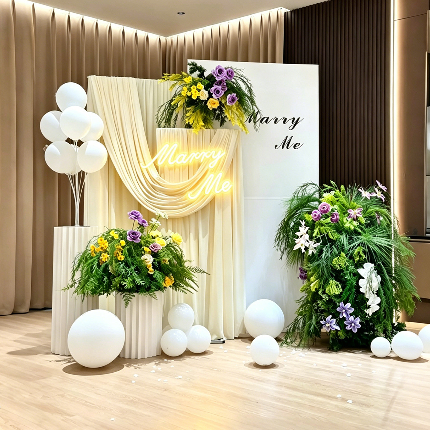 韩系布幔爱心求婚布置室内外高级简约浪漫氛围感场景装饰全套kt