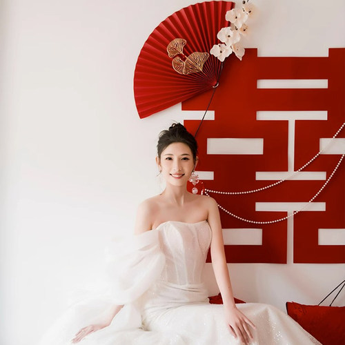 婚房布置套装装饰绢花结婚女方卧室中式新房气球装饰简单大气酒店 - 封面