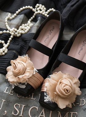 【现货】玫瑰情诗丨lolita鞋低跟优雅简约一字带芭蕾鞋