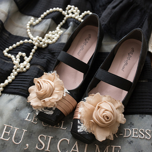 玫瑰情诗 lolita鞋 低跟优雅简约一字带芭蕾鞋 现货