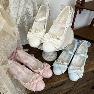 定金丨波点小姐丨优雅复古坡跟摩多modo原创Lolita高跟鞋