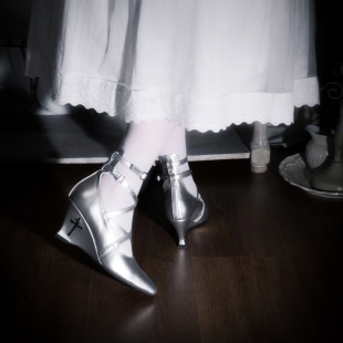 现货丨蔷薇十字丨lolita鞋哥特坡跟高跟鞋优雅简约交叉带