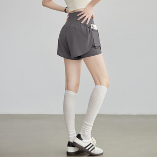 VOJ运动短裤女假两件防走光宽松瑜伽裤跑步2026新款外穿健身服