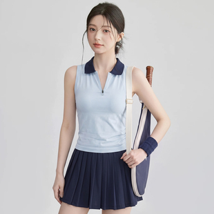 VOJ运动背心速干带胸垫瑜伽服t恤跑步训练健身衣网球服套装羽毛球