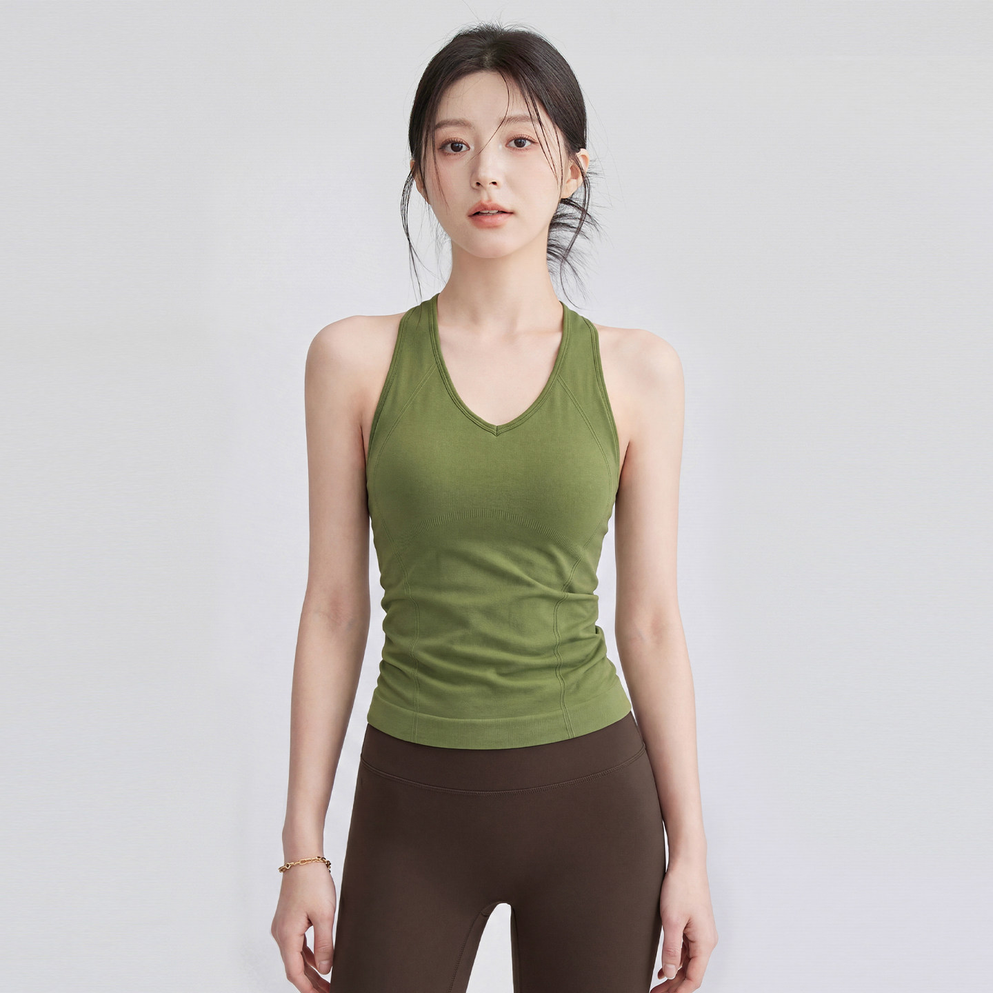 VOJ一体式瑜伽服夏运动背心女防震聚拢健身文胸跑步训练运动内衣
