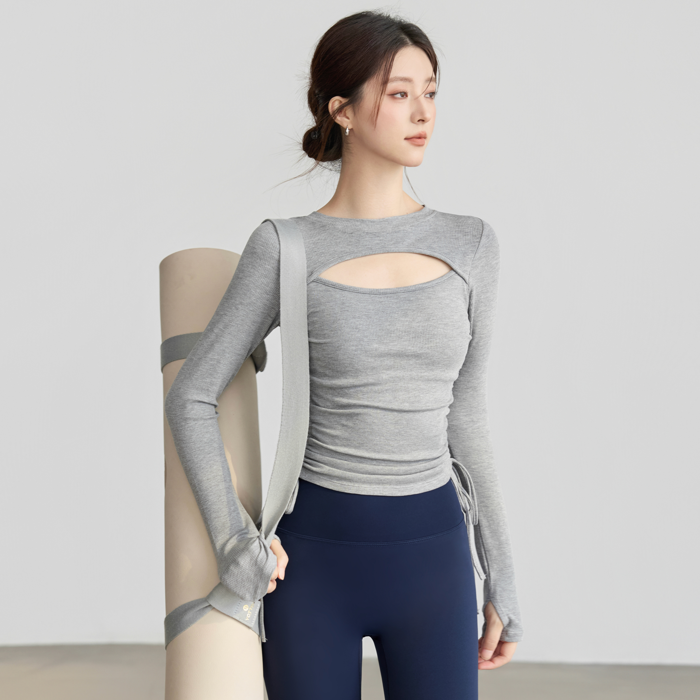 VOJ瑜伽服高级感抽绳训练健身衣