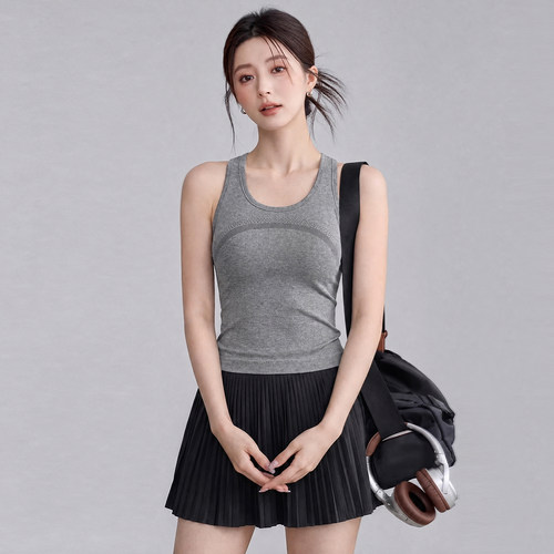 速干运动背心女带胸垫瑜伽服上衣