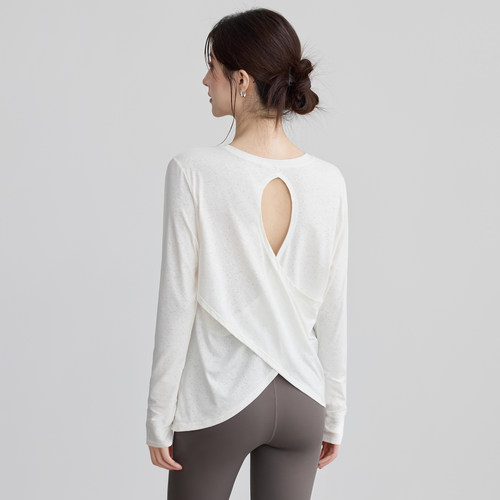 VOJ瑜伽服美背长袖露背罩衫上衣