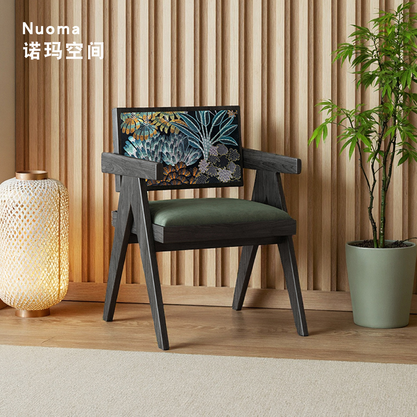 白蜡木餐椅家用昌迪加尔椅复古风实木餐厅茶桌椅子网红靠背中古风