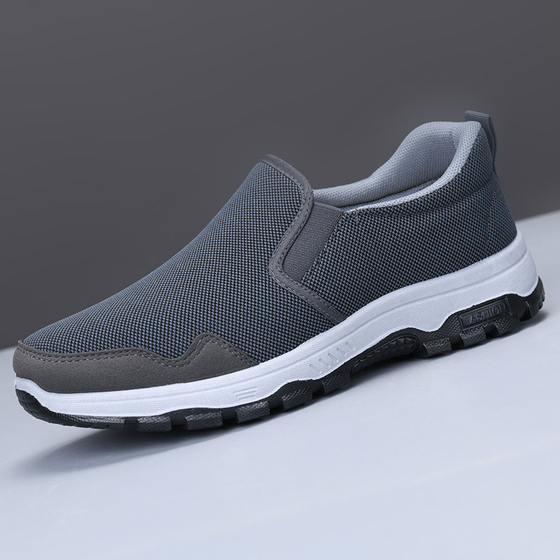 健步鞋男士鞋子男鞋夏透气爸爸中老年爷爷防滑软底轻便一脚蹬布鞋
