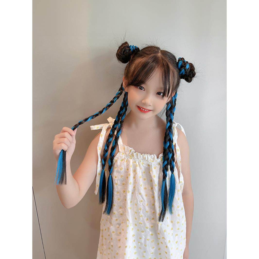 假发辫子马尾女夏季四股麻花脏辫拳击辫假发挑染编发假发彩色辫子