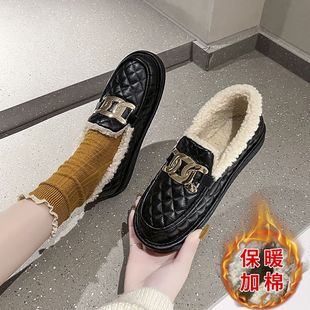 老北京棉鞋 孕妇外穿防滑雪地靴女 防水加绒保暖一脚蹬豆豆鞋 女冬季