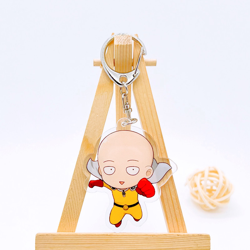 动漫周边亚克力一拳超人钥匙扣琦玉杰诺斯卡通包包挂件