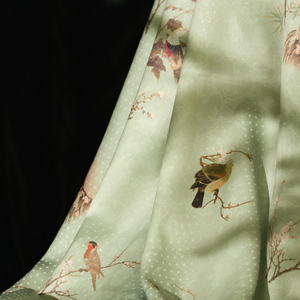 幽鸟集 印花布料2件包邮汉服马面裙百迭裙植物花鸟娃衣|一墨沅芷