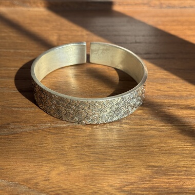 千凤银足银999祥云纹纯银手镯女