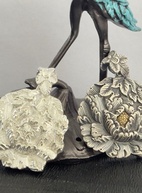 999 999足银牡丹复古民族风纯银吊坠女款