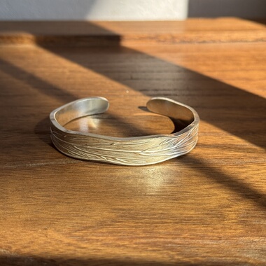 千凤银足银999望天树叶纯银手镯