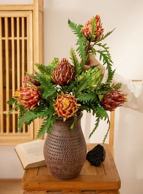 假花短枝水蓟洋蓟果仿真花厂家家居装饰跨境INS风婚庆MW25587