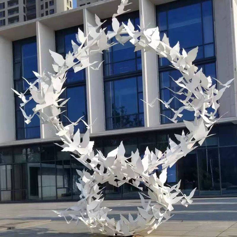 大型户外地产售楼处入口 城市景观不锈钢雕塑 标志镜面不锈钢雕塑