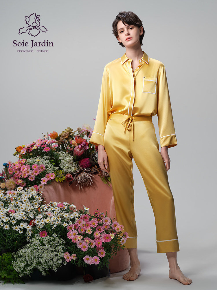 Soiejardin女款真丝纯色简约奢华