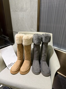 2025新款 加绒加厚保暖高筒两穿东北棉靴 厚底靴子女长筒靴冬季